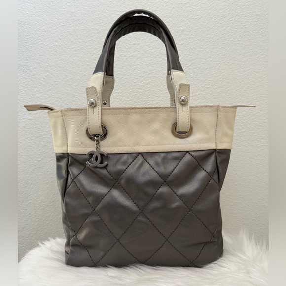 CHANEL Paris Biarritz CC Quilted Leather Tote - Picture 1 of 13